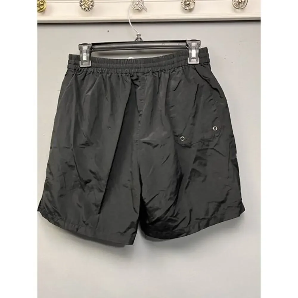 Nassau Bahamas swim trunks Mens Large‎ Black Embroidered Shark Destination Lined